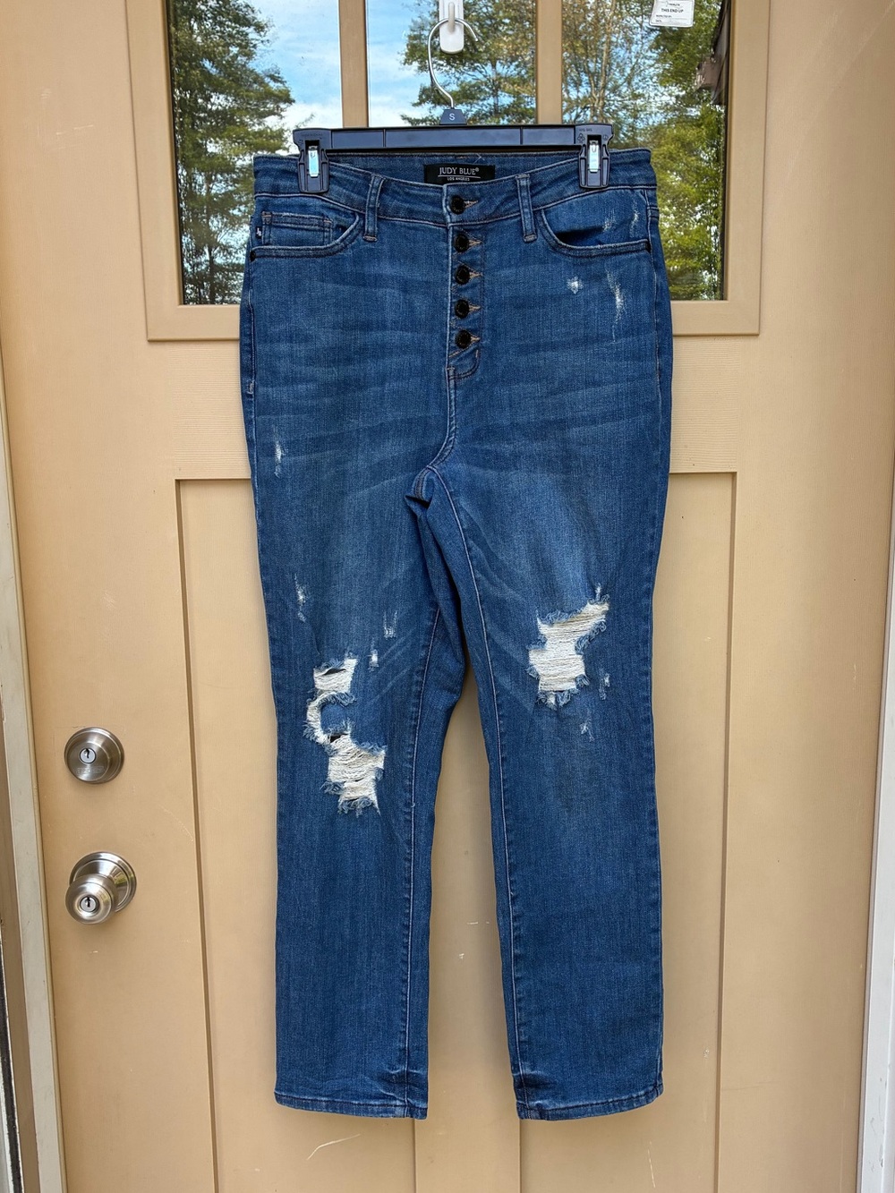 Judy Blue Jeans Boyfriend Fit Distressed Button Fly Women's 9/29